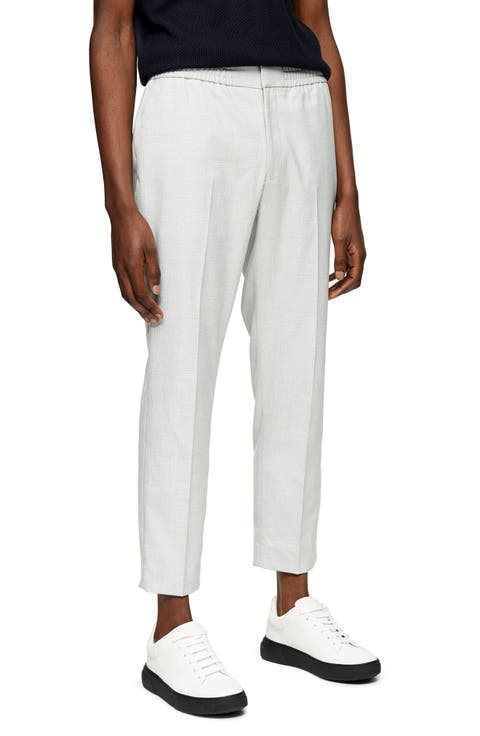 Slim Fit Check Crop Pants