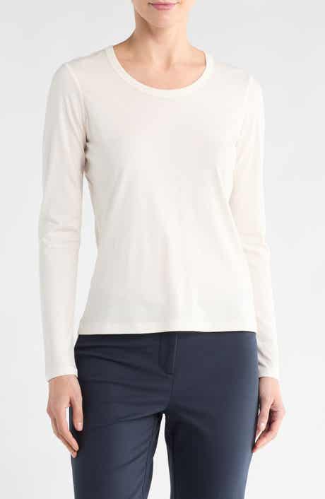 Theory Junia Long Sleeve Pima Cotton T-Shirt