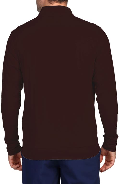 Tailorbyrd Quarter Zip Performance Knit Pullover In Burgundy