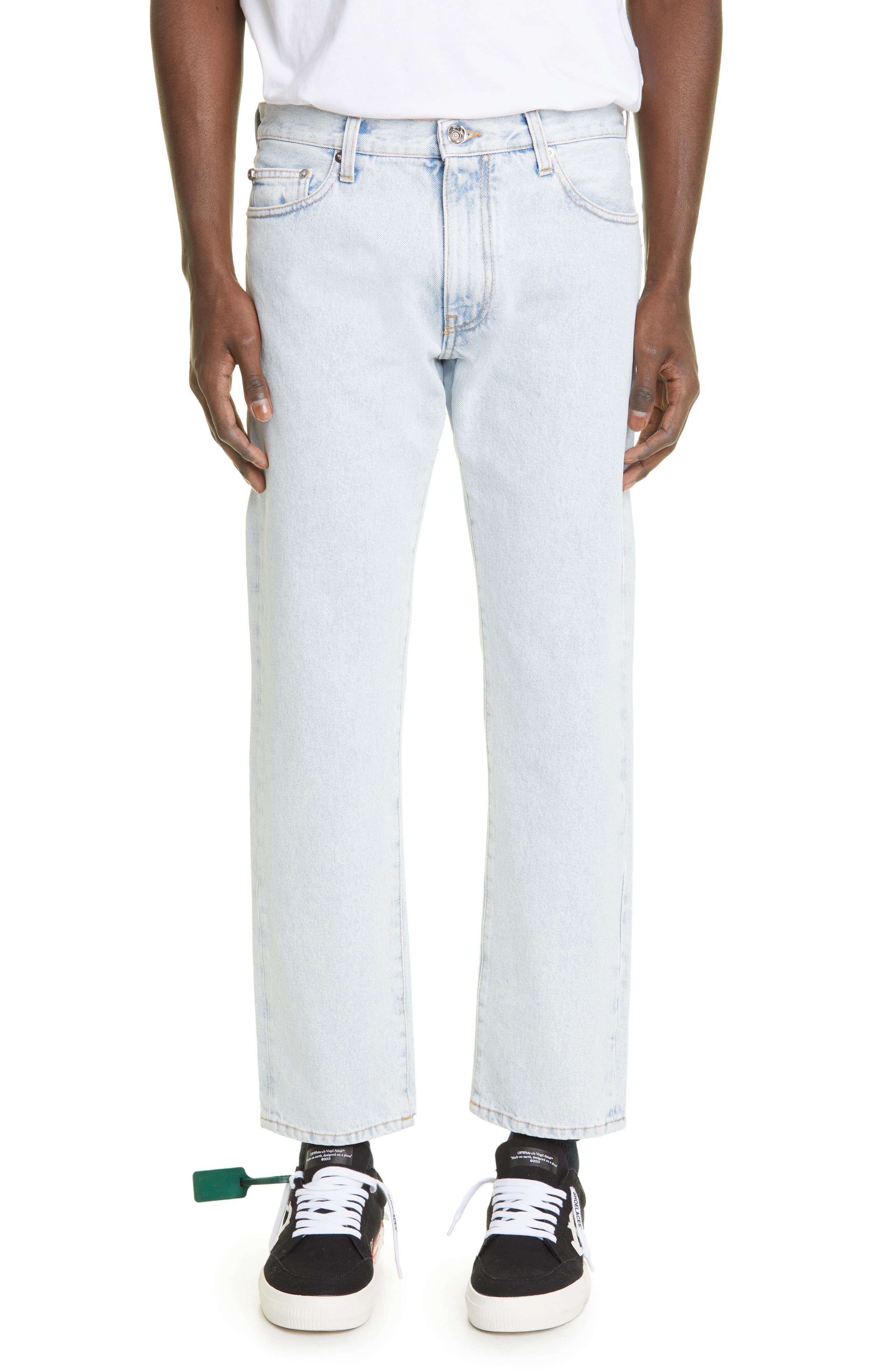 Off-White Men's Diagonal Stripe Slim Fit Jeans