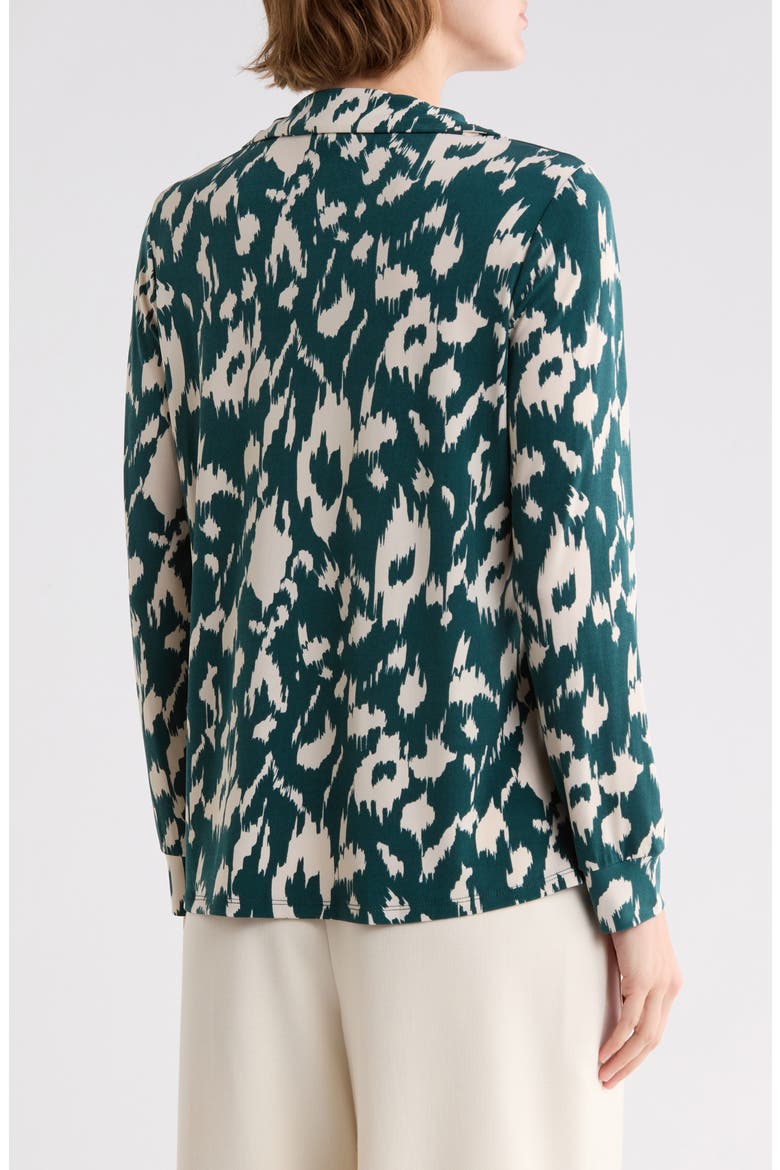Notch Collar Long Sleeve Knit Top, Alternate, color, EMERALD