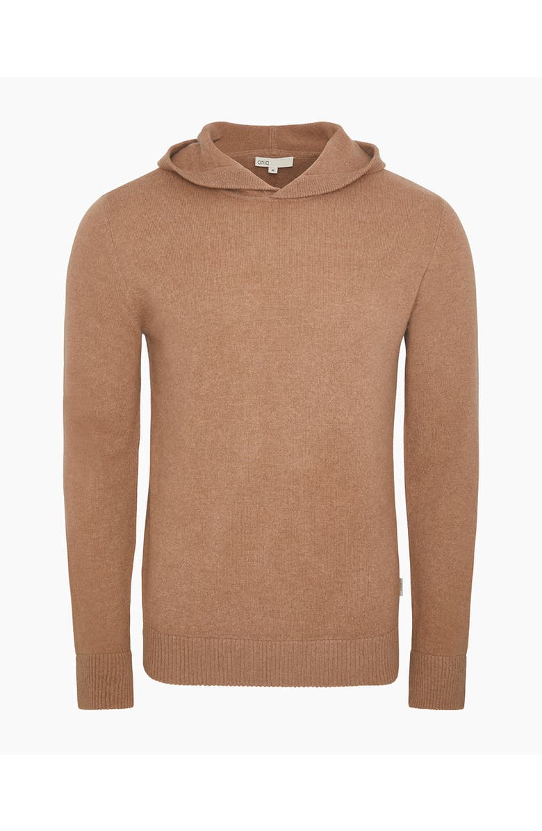 Onia 100% Cashmere Hooded Pullover, Alternate, color, Camel