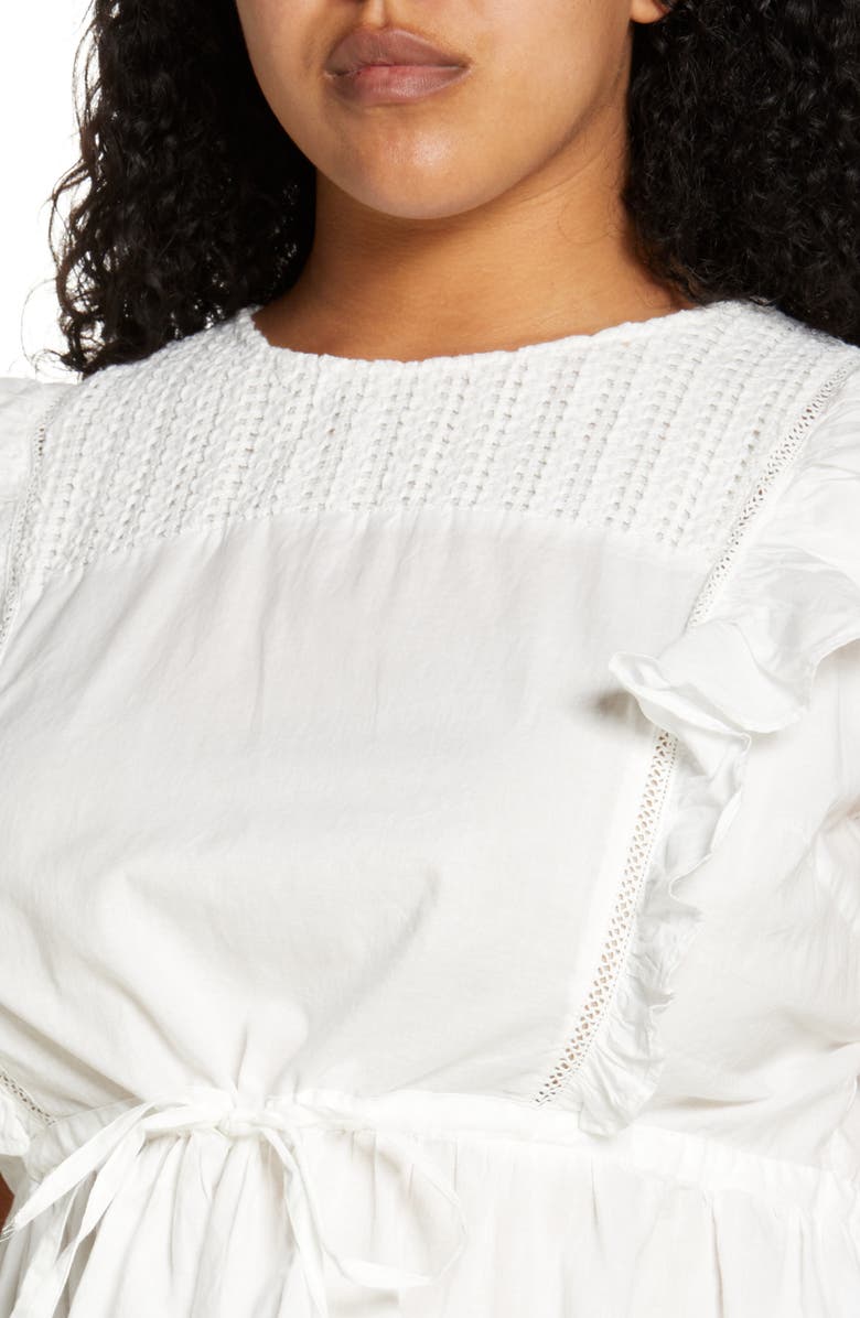 VERO MODA CURVE Jilla Ruffle Tie Waist Peplum Blouse, Alternate, color, 