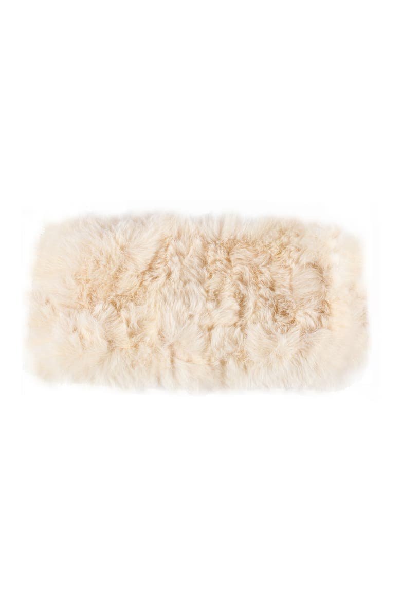 Faux Fur Headband, Main, color, IVORY