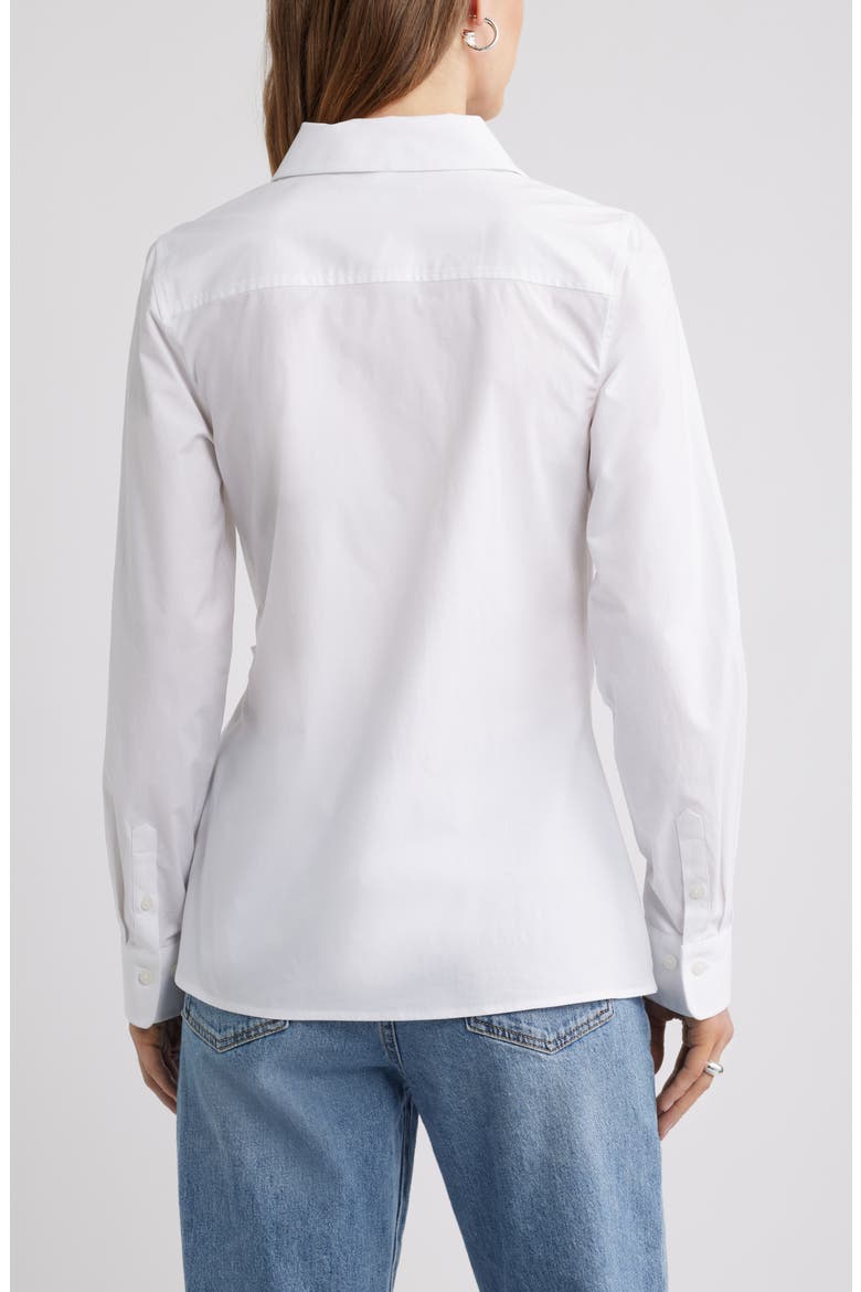 Long Sleeve Wrap Button-Up Shirt, Alternate, color, WHITE