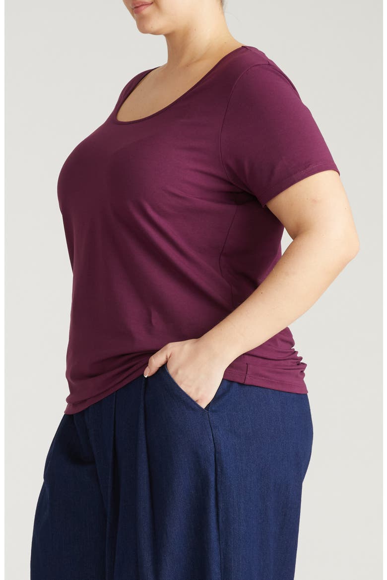 Cool Stretch Cotton Jersey T-Shirt, Alternate, color, GAMAY BURGUNDY