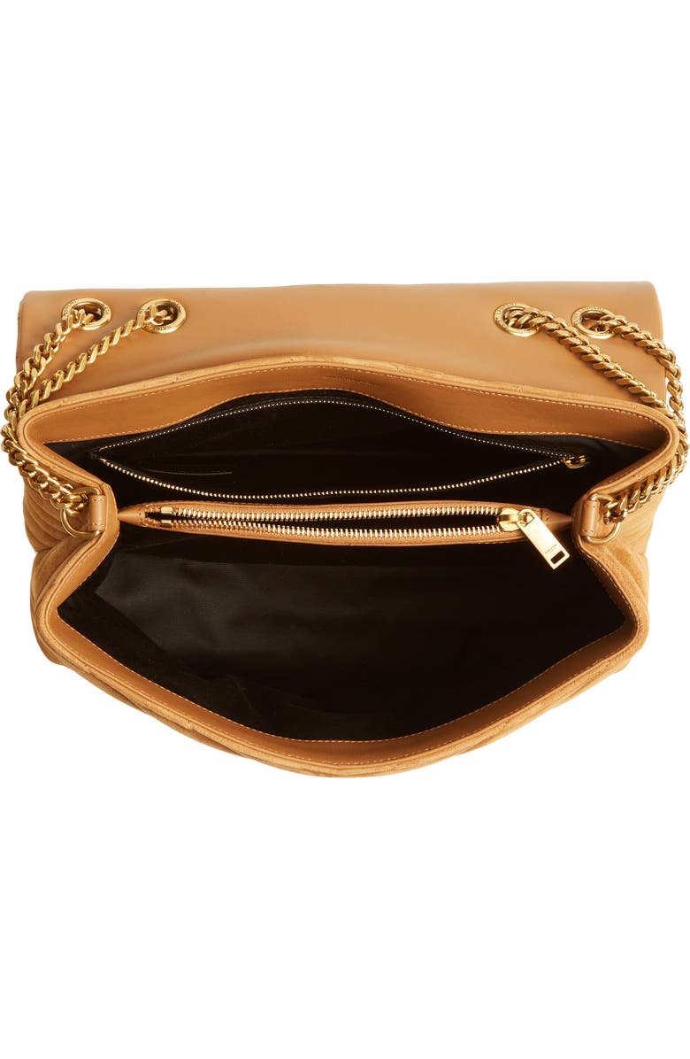 Saint Laurent Medium LouLou Quilted Suede Shoulder Bag, Alternate, color,