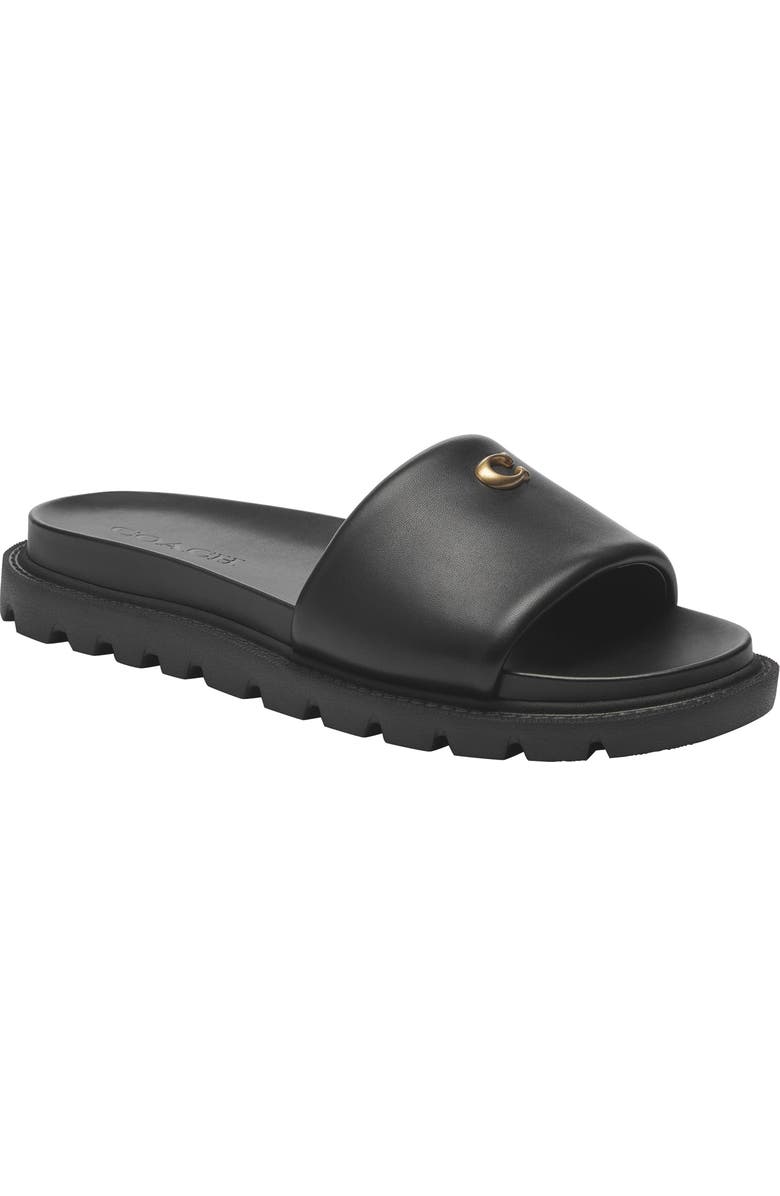 COACH Brynn Slide Sandal, Main, color, Black