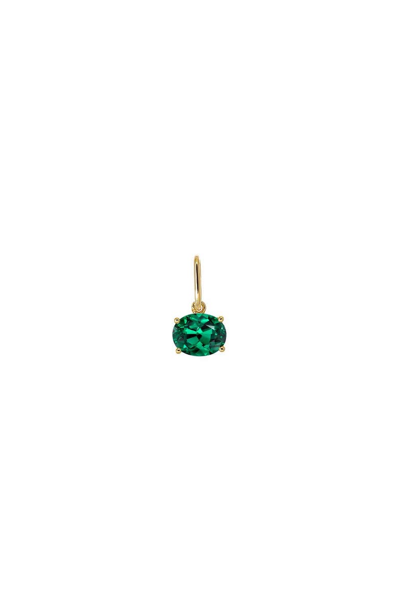 BY ADINA EDEN Colored CZ Oval Charm, Main, color, Emerald Green