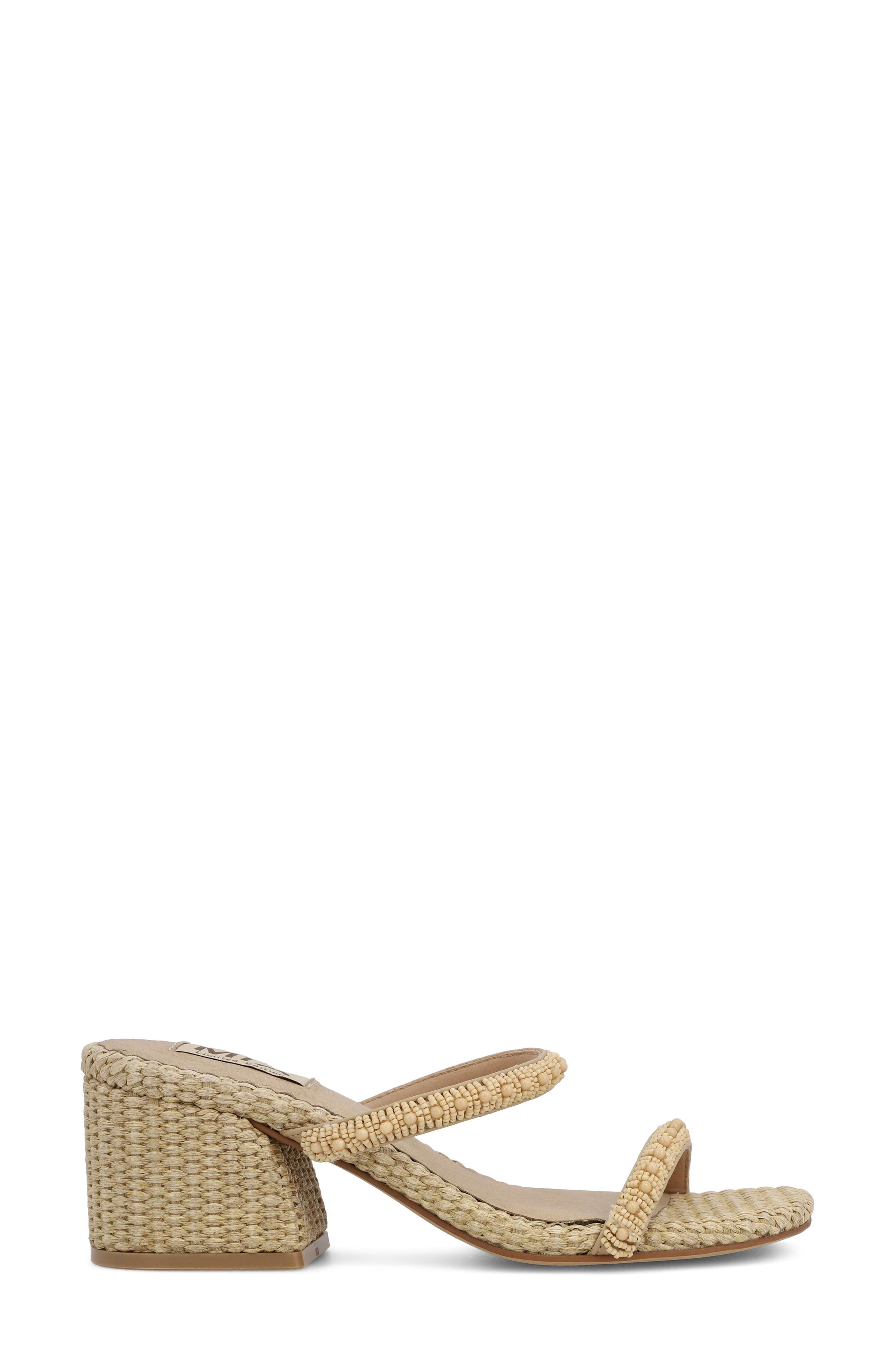 Sabella Embellished Sandal, Alternate, color, NATURAL BEADS