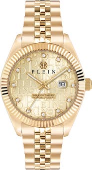PHILIPP PLEIN Date Superlative Crystal Bracelet Watch, 41mm