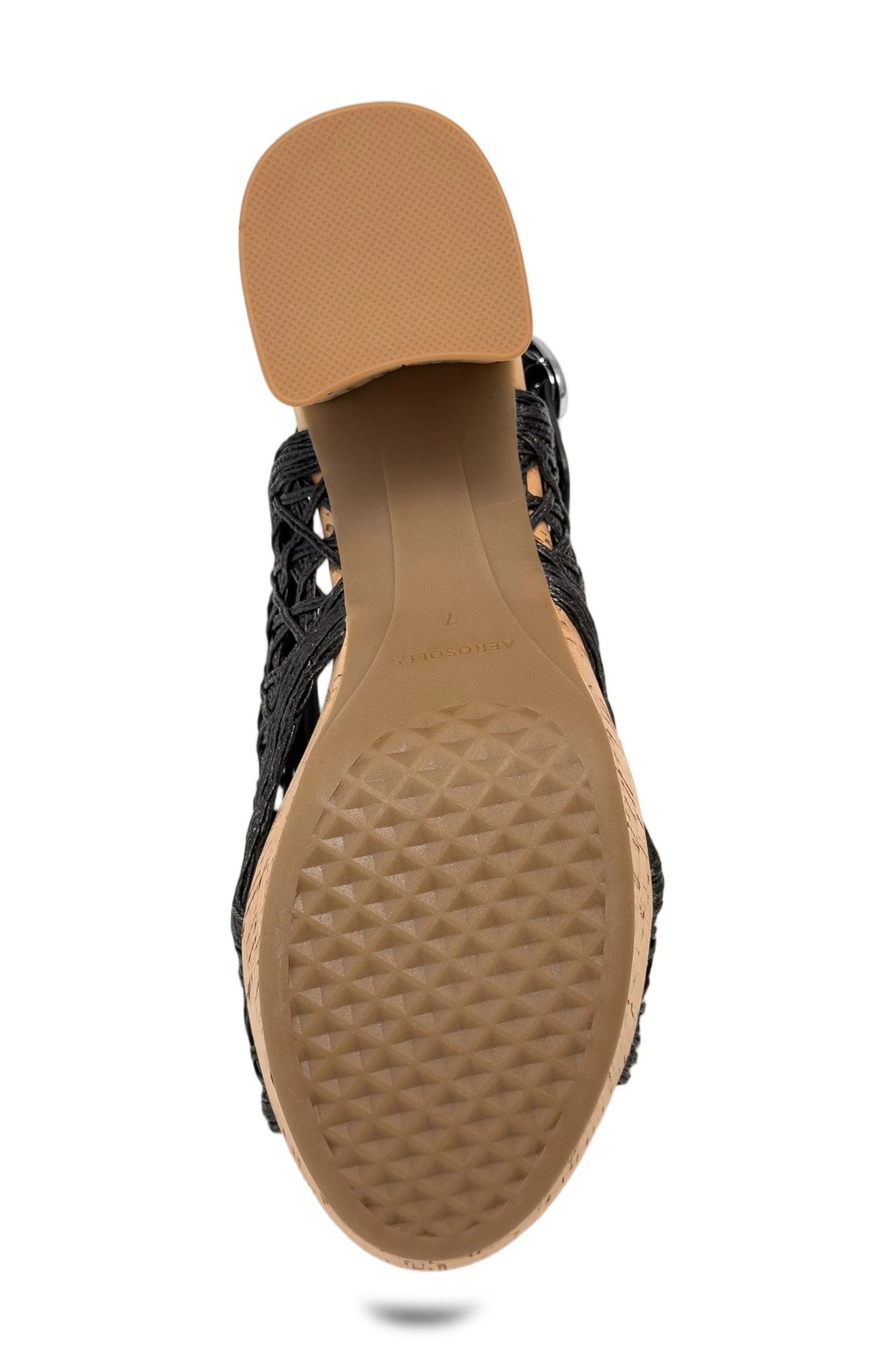Clora Slingback Platform Sandal, Alternate, color, BLACK RAFFIA