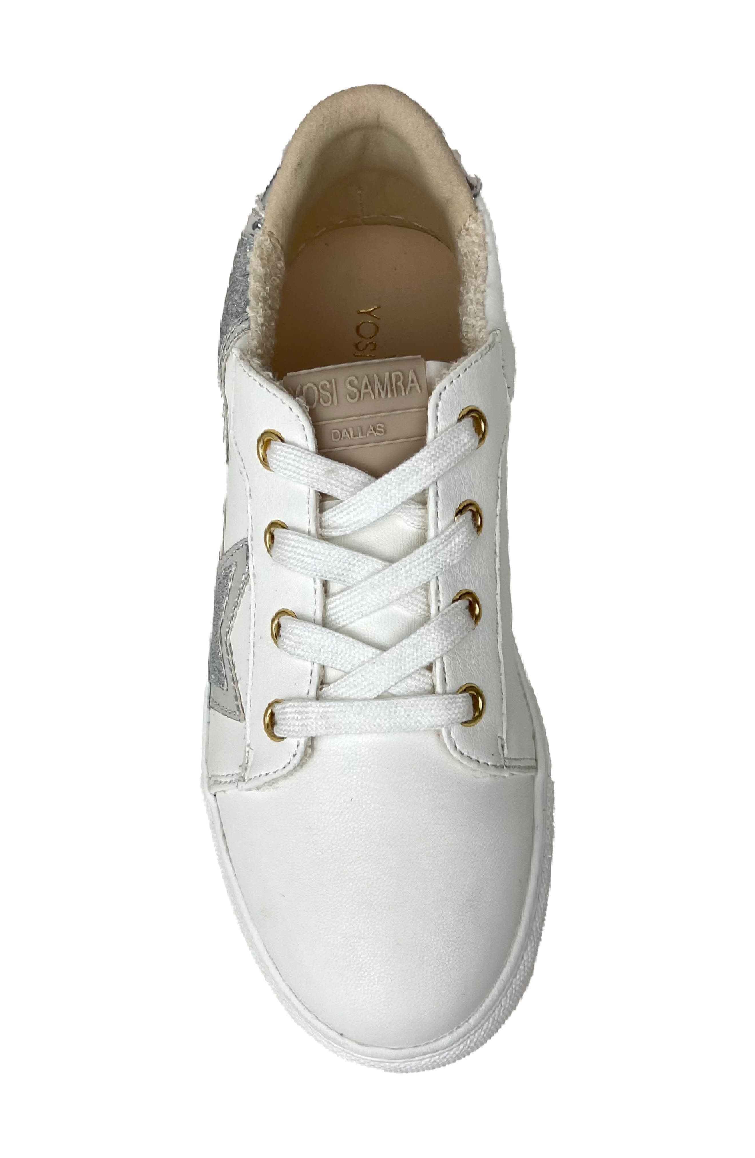 Yosi Samra Kids' Miss Harper Sneaker, Alternate, color, Silver Glitter