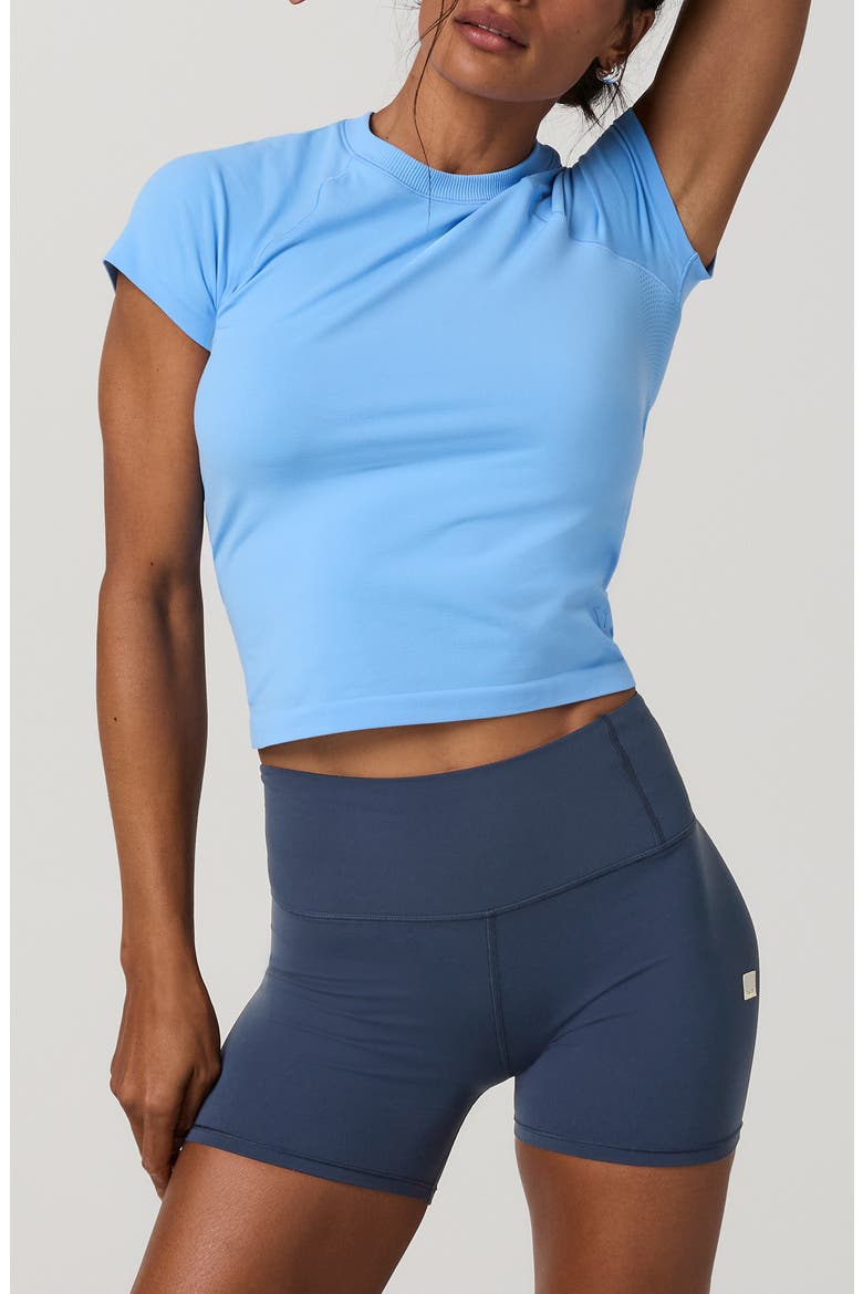 S/S SURGE SEAMLESS TEE, Main, color, OASIS BLUE