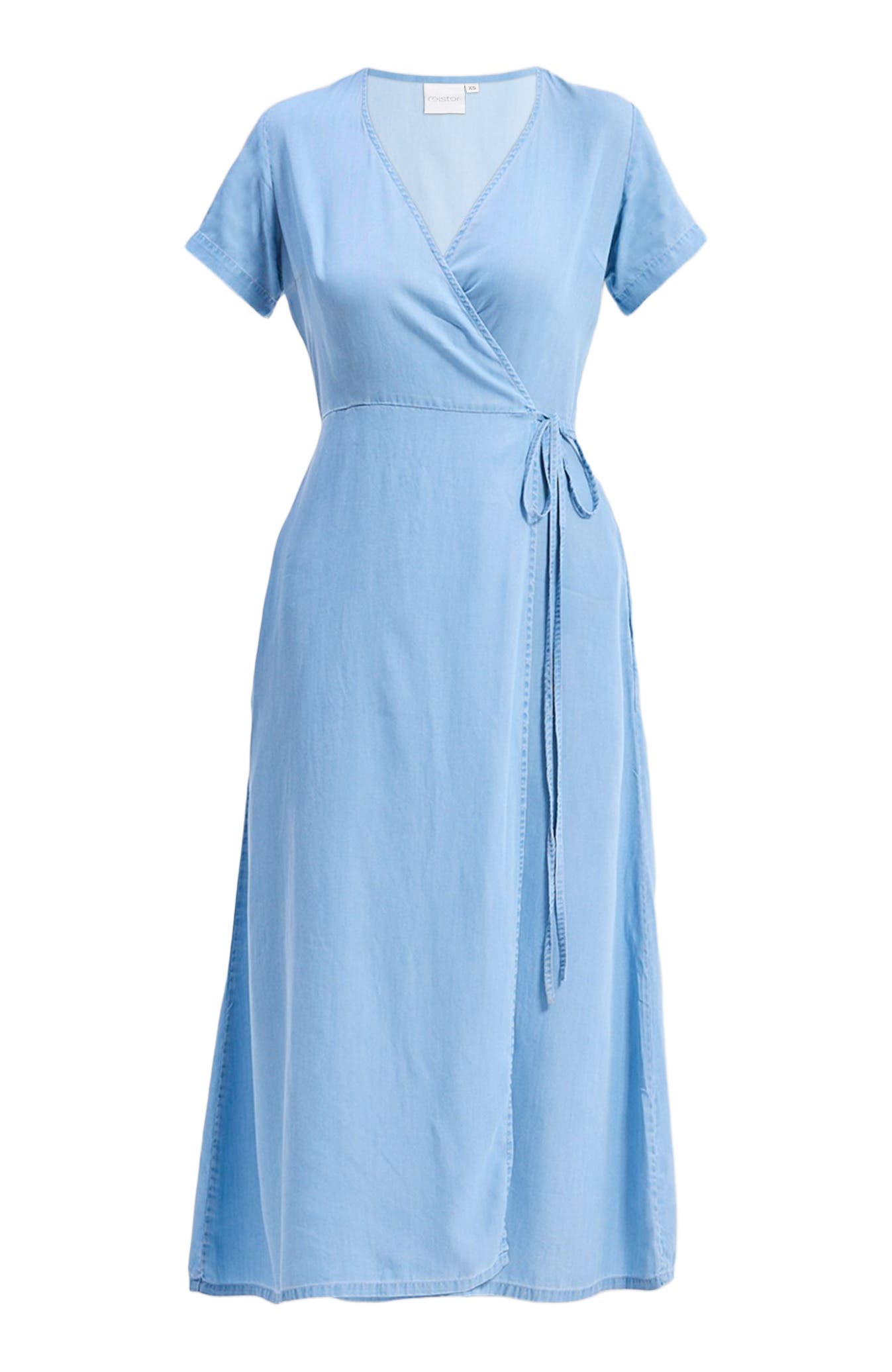 Maxi Wrap Dress in Light Blue - image 2