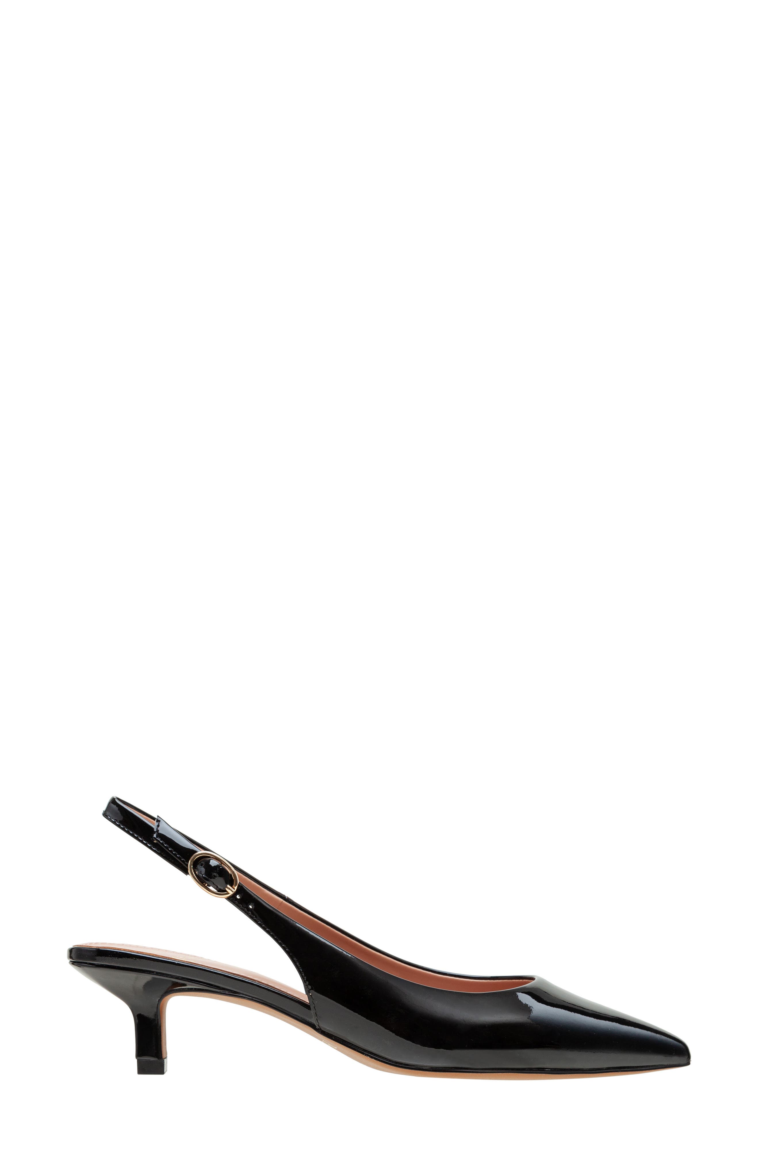 Linea Paolo Cecil Slingback Pointed Toe Kitten Heel Pump, Alternate, color, Black