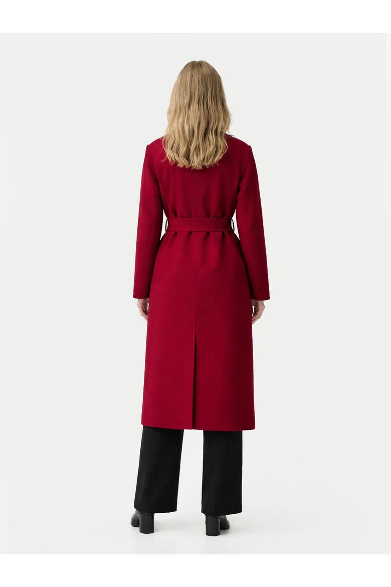 Women's Double-Breasted Cashmere Coat, Alternate, color, bordeaux