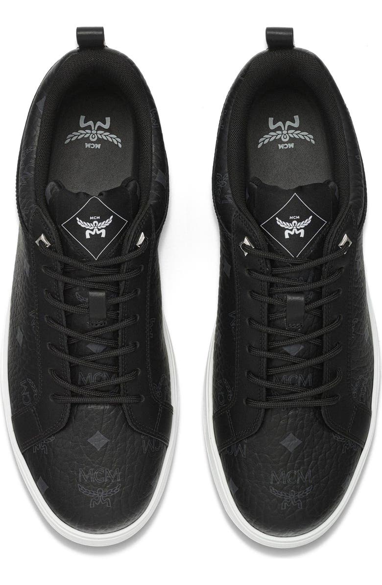 MCM Neo Terrain Lo Sneakers in Visetos, Alternate, color, Black