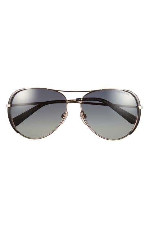 59mm Gradient Polarized Aviator Sunglasses