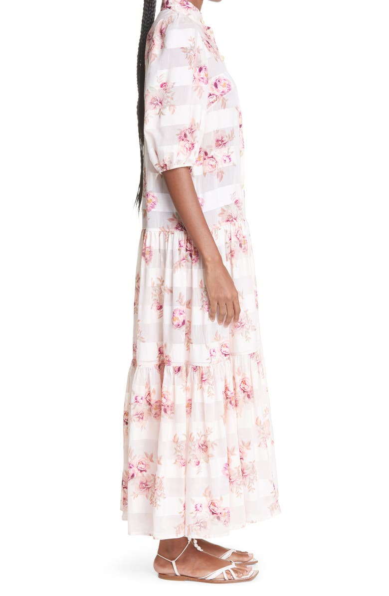 Zimmermann Rosa Stripe Cotton & Silk Shirtdress, Alternate, color, 