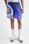 Casablanca Shockwave Stripe Silk Drawstring Shorts