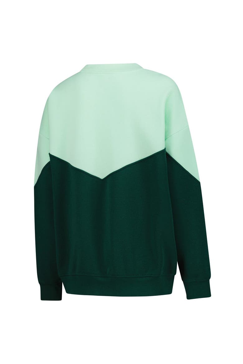 Women's ZooZatz Mint Michigan State Spartans Bestie Oversized Pullover Sweatshirt, Alternate, color, Mint