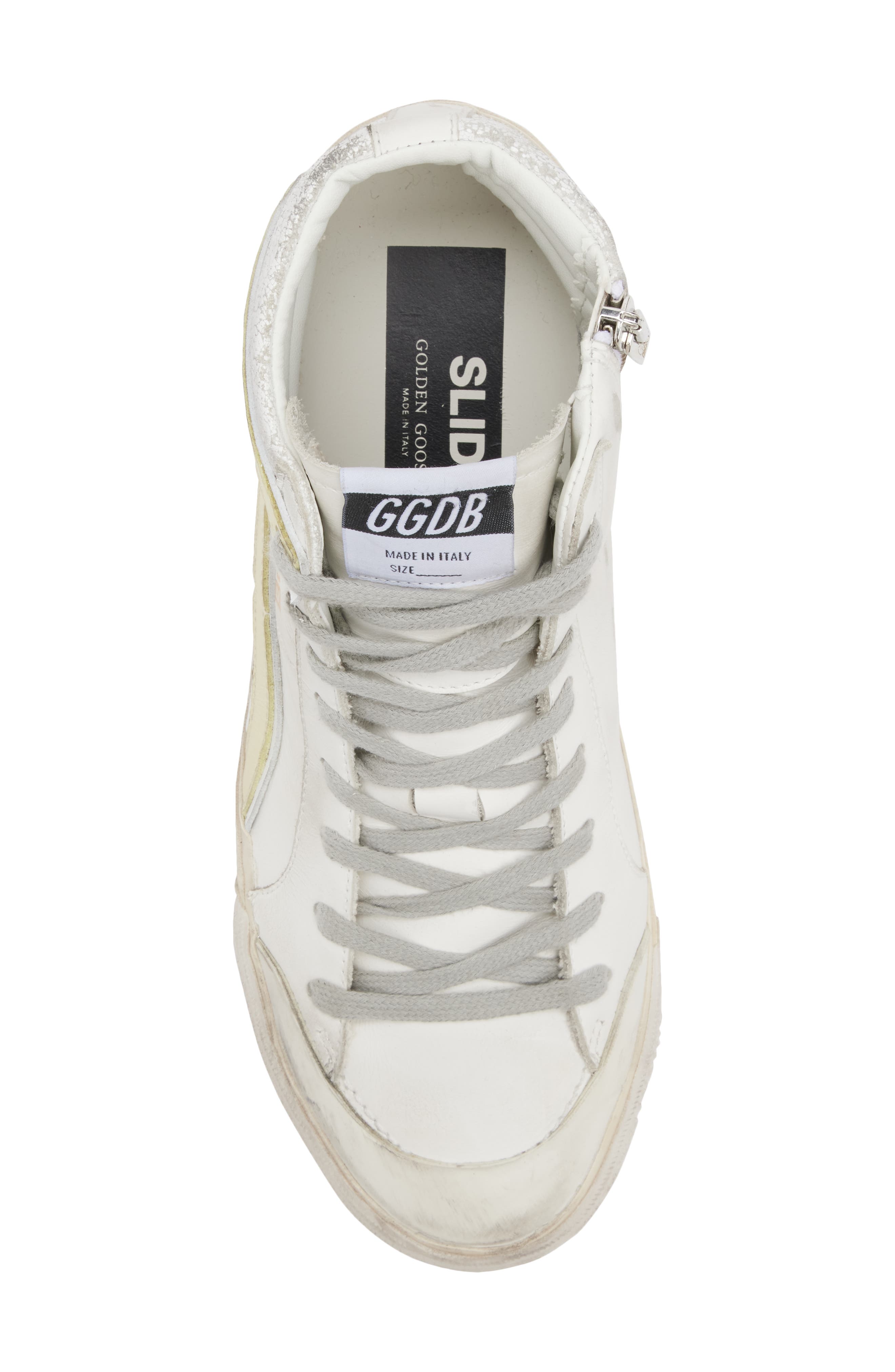 Golden Goose Slide High Top Sneaker, Alternate, color, White/ Yellow