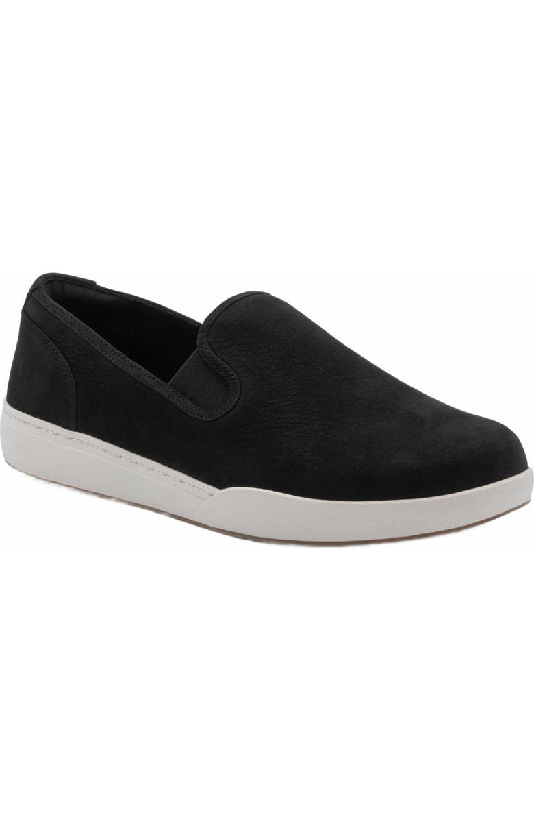 ABEO Encore Slip On Sneaker, Main, color, Black Leather - Regular