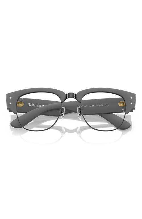 Ray Ban Ray-ban Mega Clubmaster Liteforce 50mm Square Optical Glasses In Black Grey