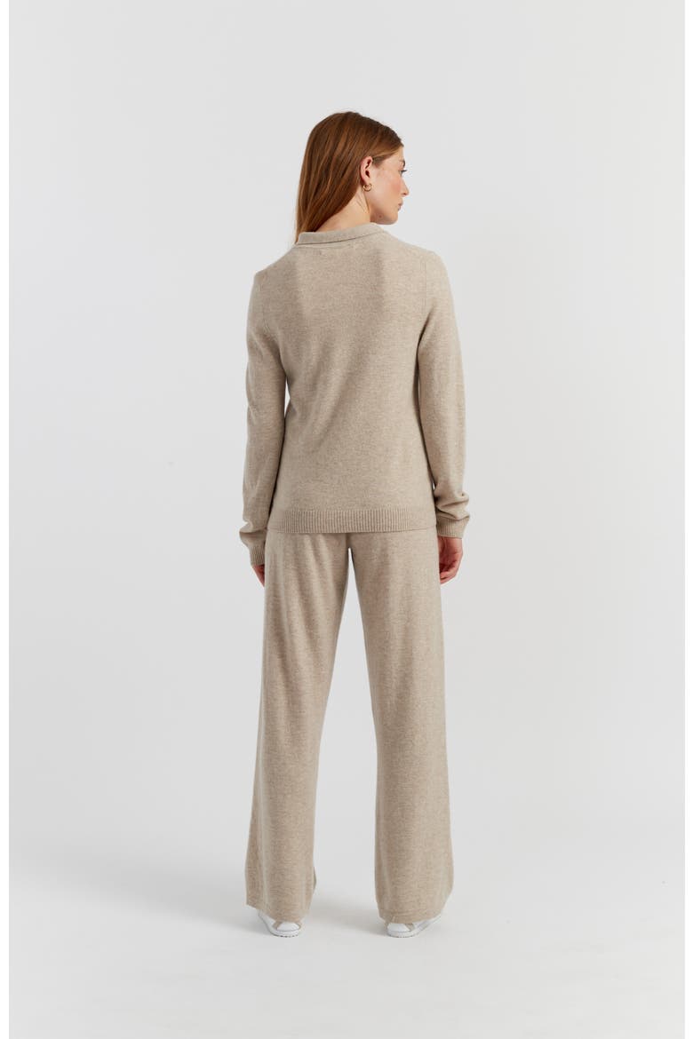 Wool Cashmere Polo Sweater, Alternate, color, Soft Oat
