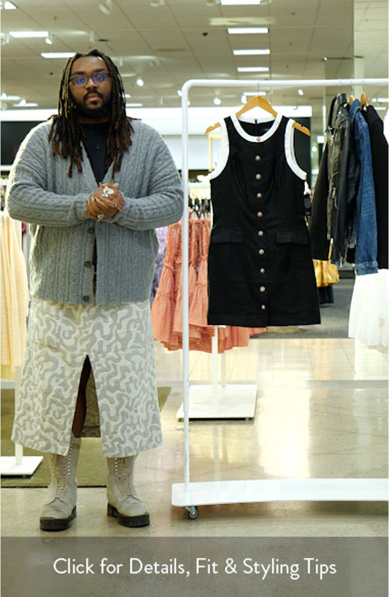 Montana Contrast Sleeveless Linen Sheath Minidress, sales video thumbnail