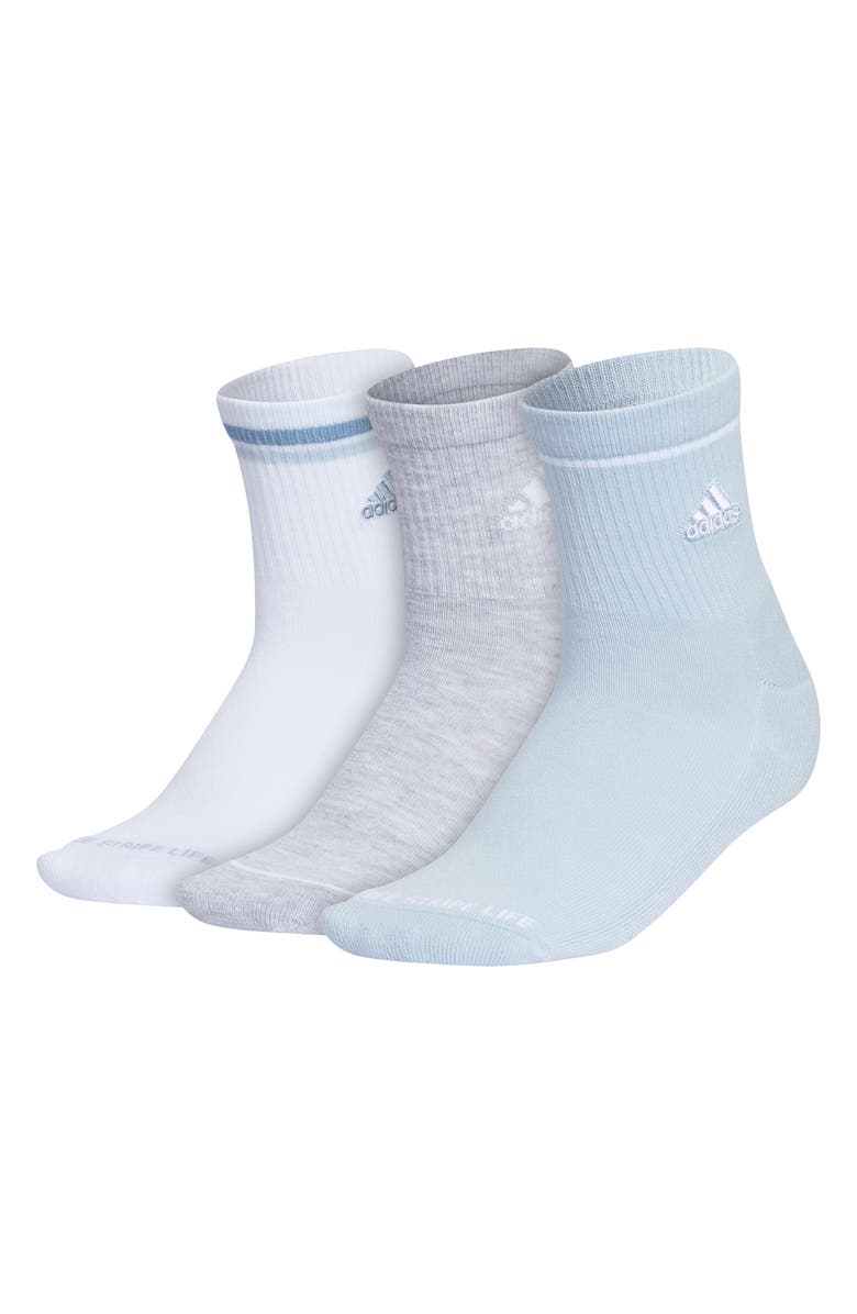adidas Cushioned Sport 2.0 3-Pack High Quarter Socks, Main, color, Blue/Light Heather/ White