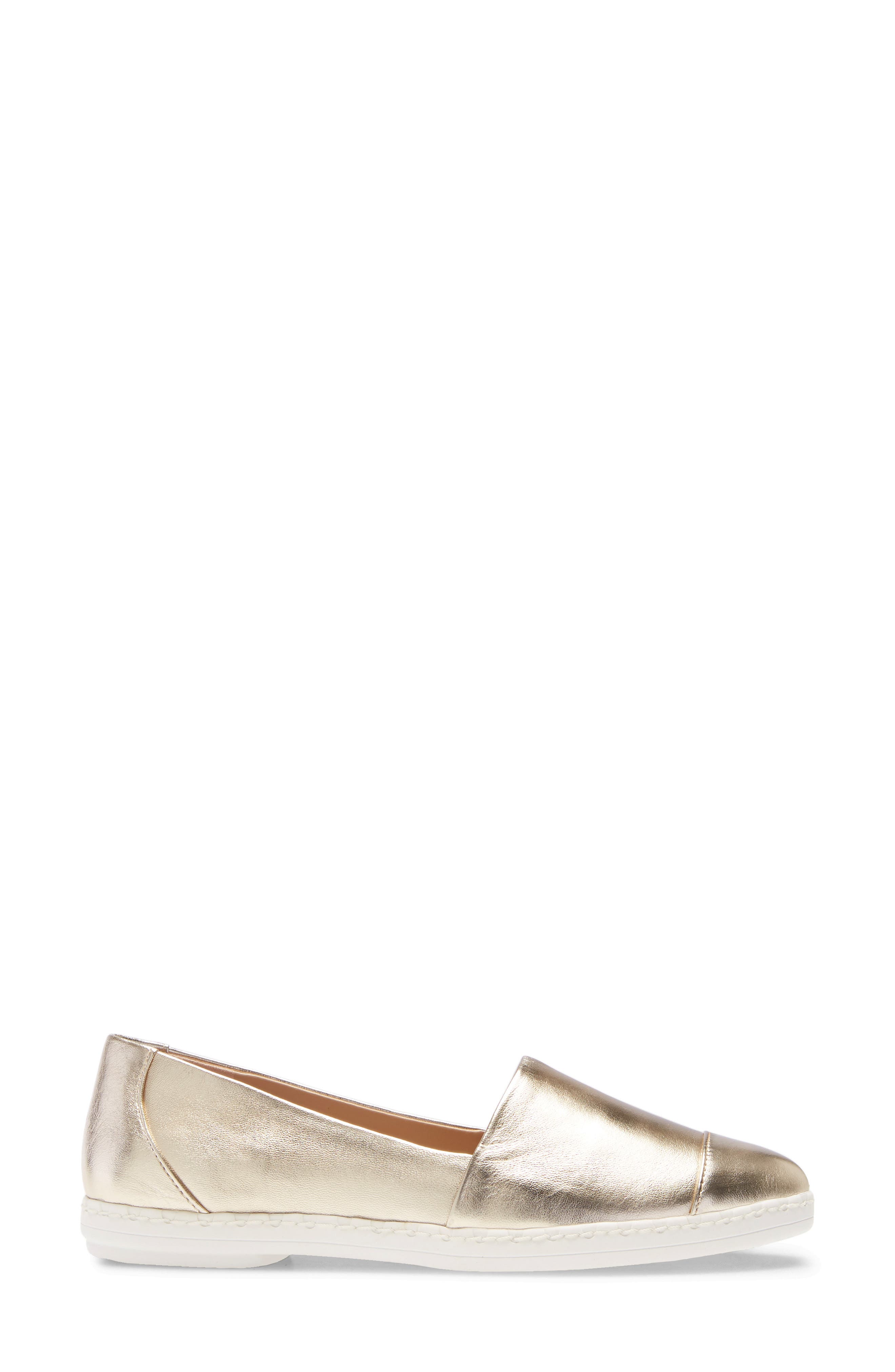 Chespie Cap Toe Slip-On Sneaker, Alternate, color, LIGHT GOLD LEATHER