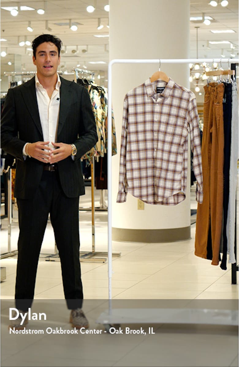 Plaid Lightweight Stretch Flannel Button-Up Shirt, sales video thumbnail