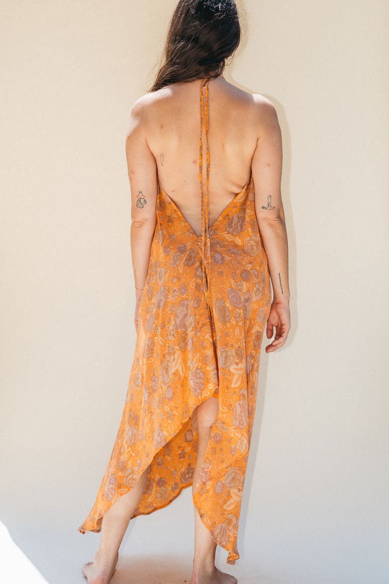 Classic Silk Dress Dago, Alternate, color, Orange