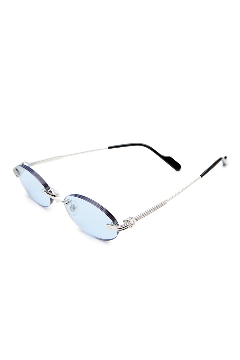 CT0615S Small Oval Sunglasses, Alternate, color, SILVER