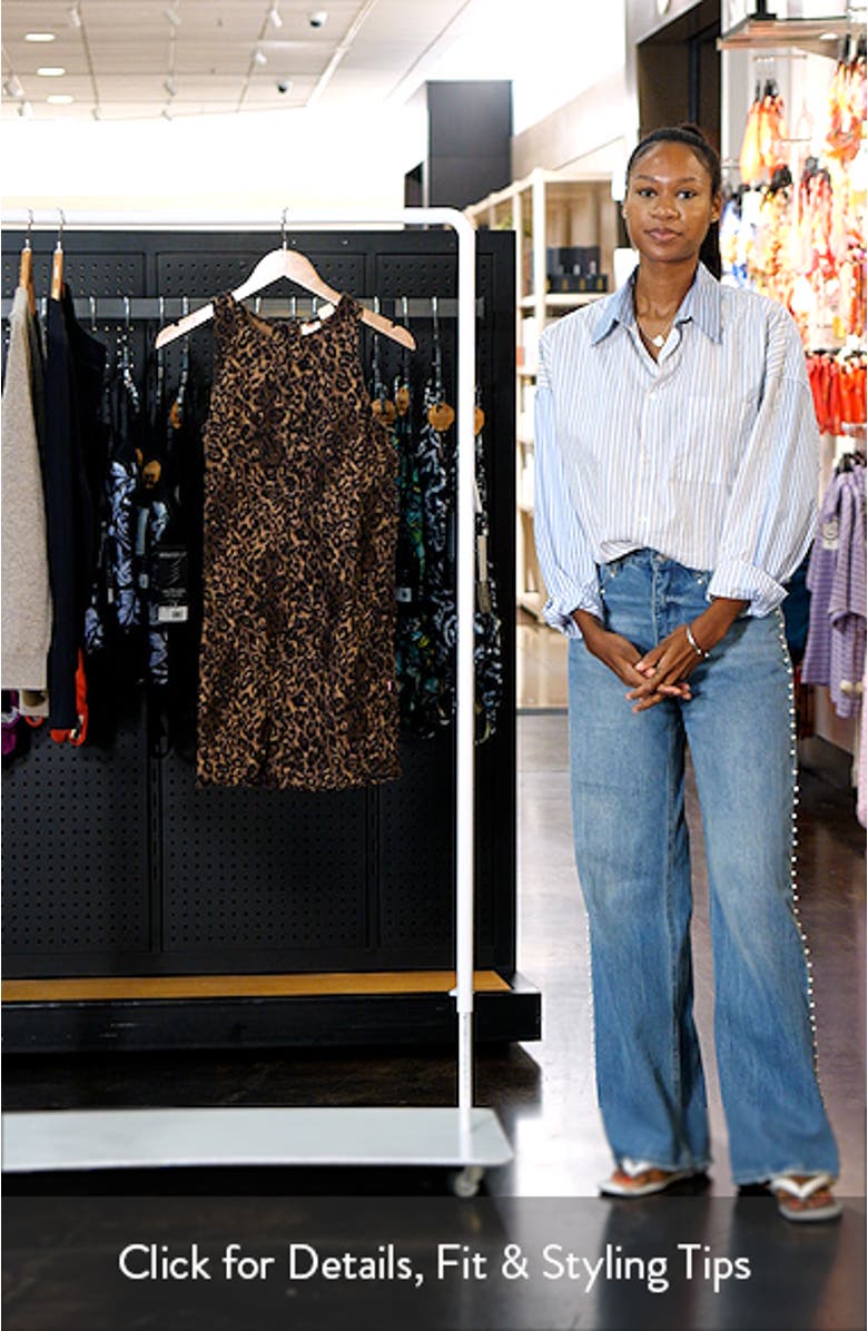 '90s Leopard Print Denim Shift Dress, sales video thumbnail