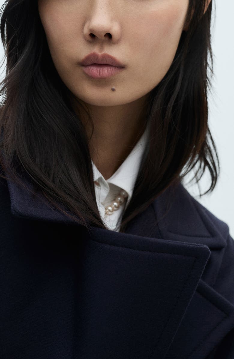 MANGO Belted Virgin Wool Blend Coat, Alternate, color, 