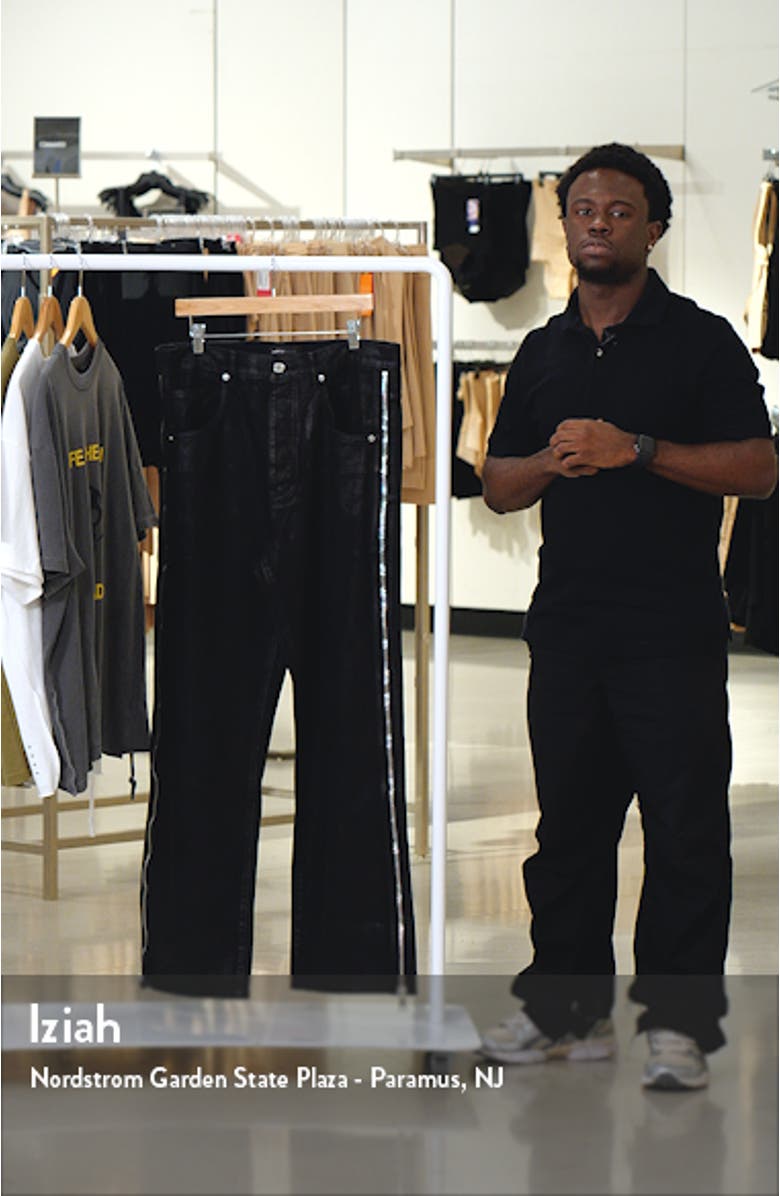 Side Zip Coated Wide Leg Jeans, sales video thumbnail