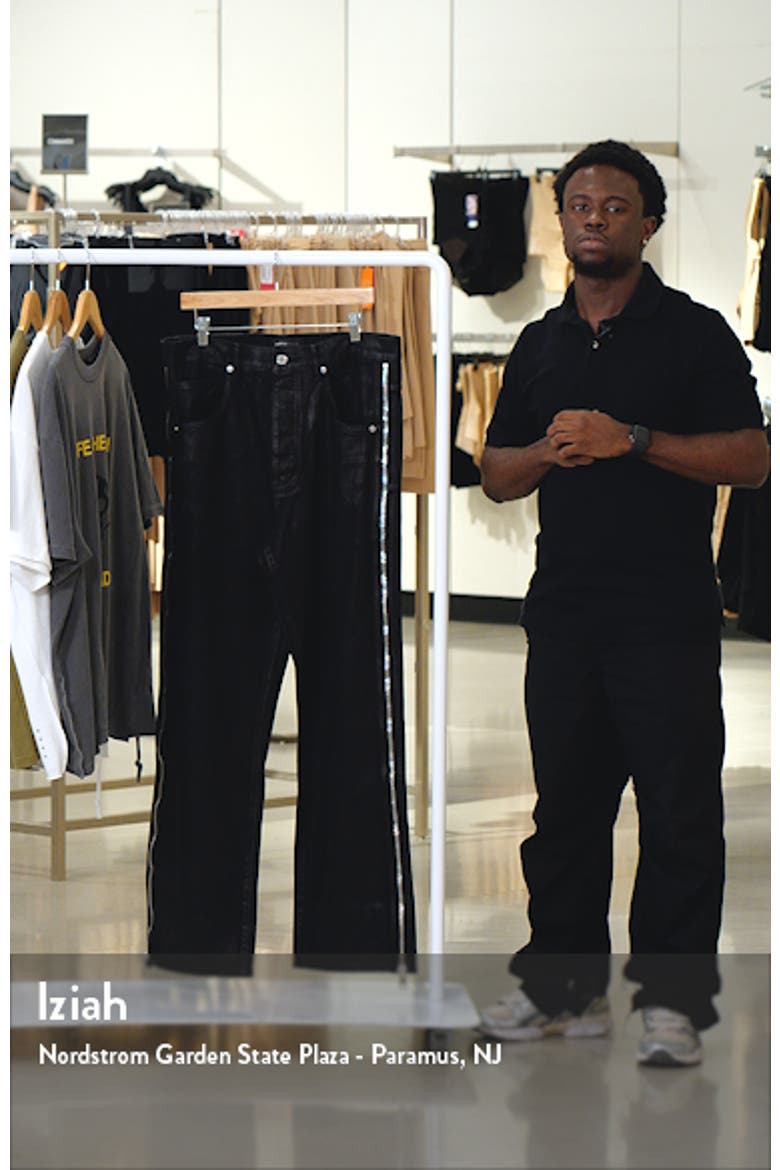 Side Zip Coated Wide Leg Jeans video