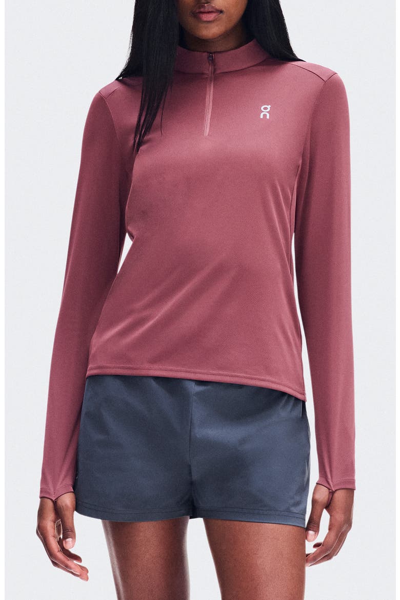 Core Quarter Zip Performance Top, Main, color, BARBERRY