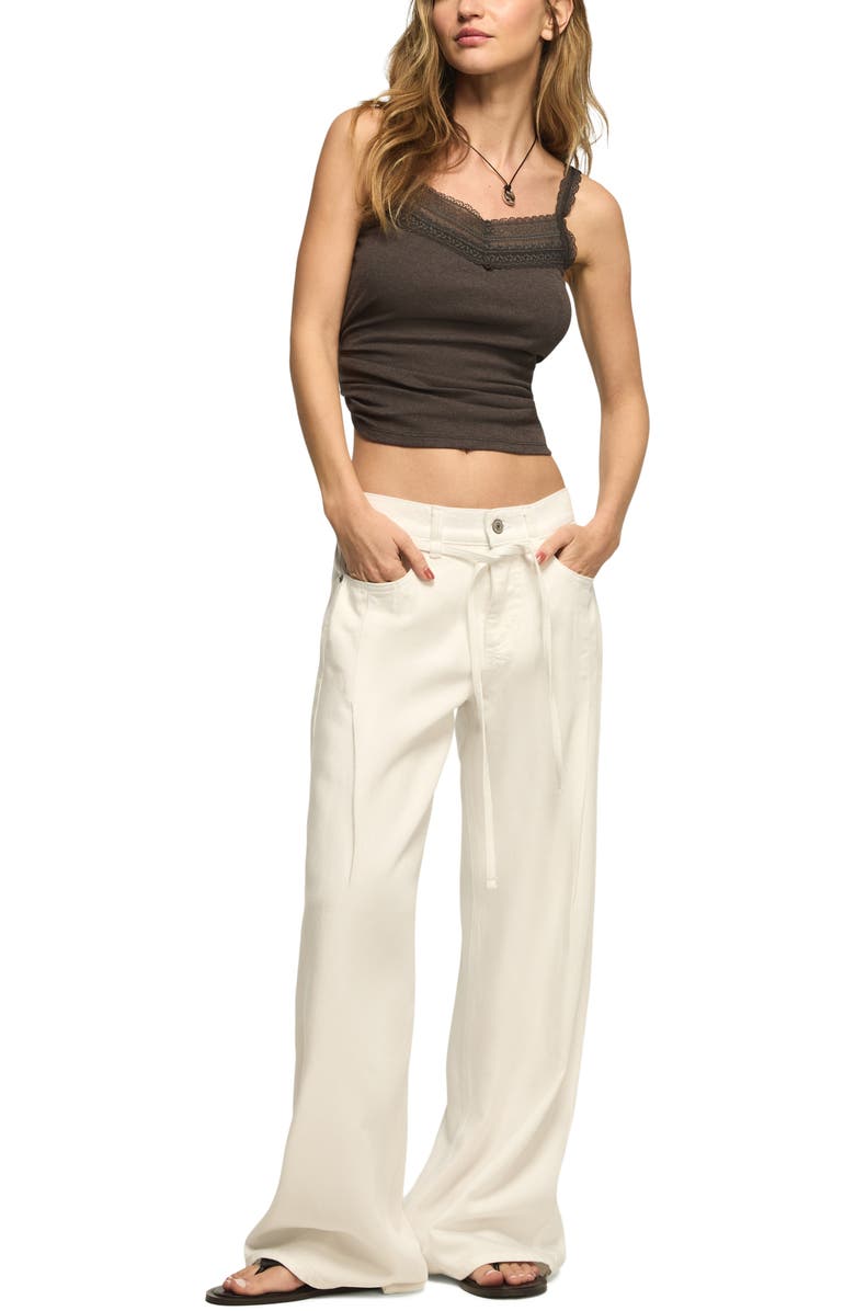 Lucky Brand Lace Trim V-Neck Tank, Alternate, color, Charcoal Heather Grey