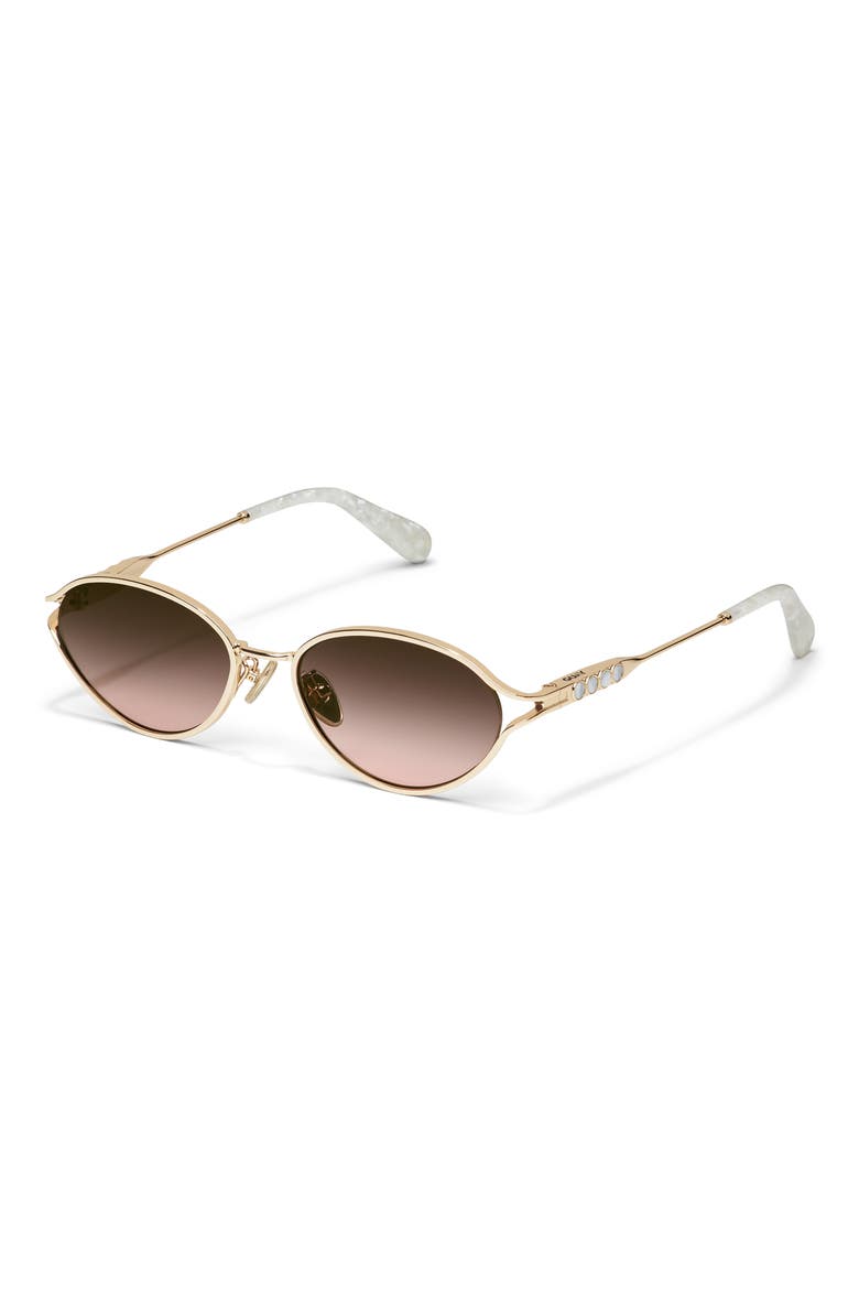 Formal Affair 55mm Round Sunglasses, Alternate, color, GOLD/ BROWN ROSE