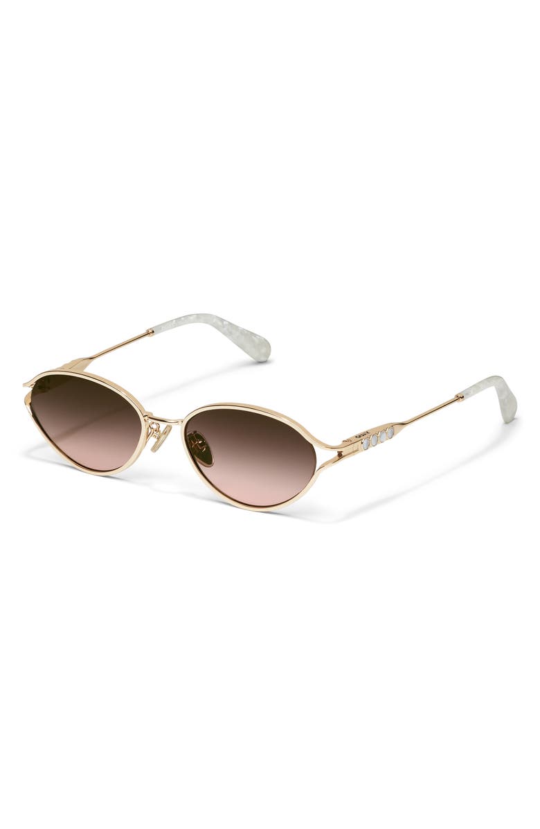QUAY Formal Affair 55mm Round Sunglasses, Alternate, color, Gold/ Brown Rose
