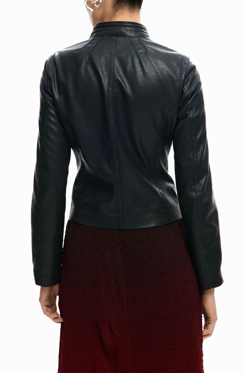 Desigual Faux Leather Jacket, Alternate, color, Black