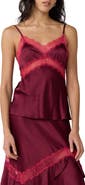 Diane von Furstenberg Camille Lace Trim Satin Camisole