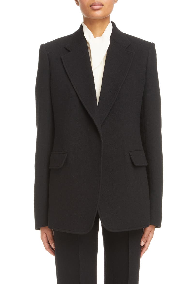 Open Front Wool & Cashmere Blazer, Main, color, 001-BLACK
