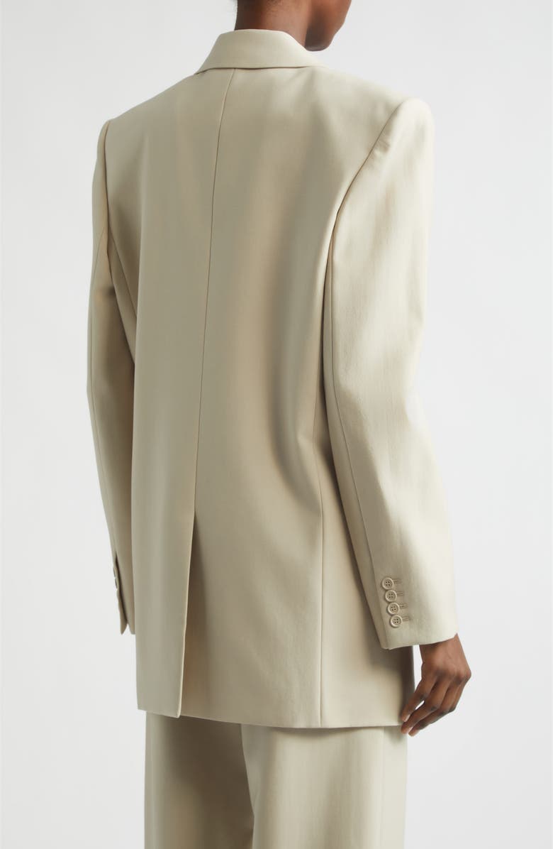Saint Laurent One-Button Wool Gabardine Blazer, Alternate, color, Beige