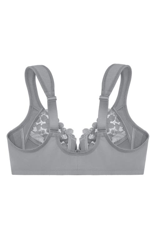 Glamorise Plus Size Front-closure Cotton Wonder Underwire Bra #1241 In Silver