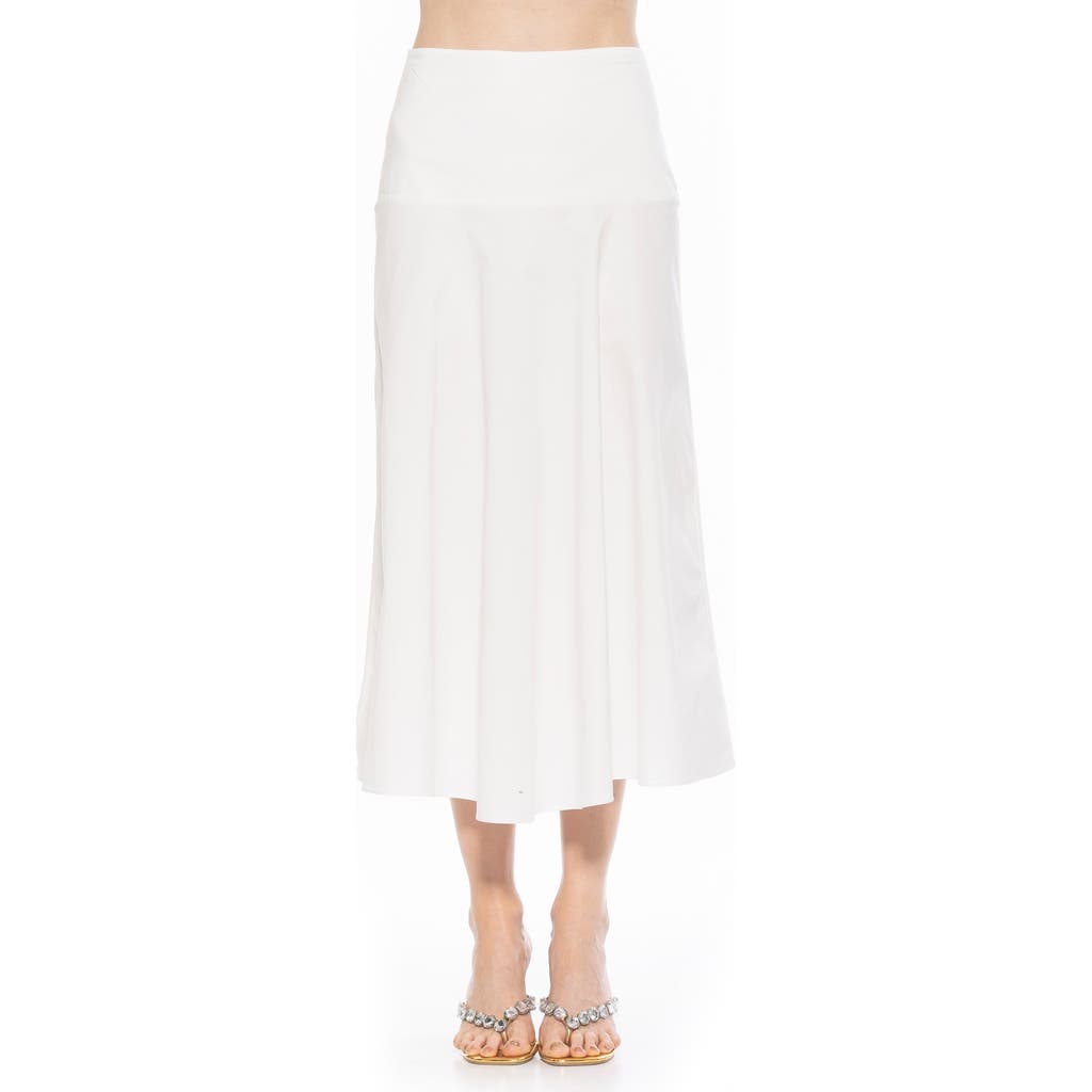 Alexia Admor Hadley Stretch Cotton Midi Skirt In White